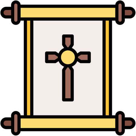 Cross banner icon, Traditions of Christianity related vector illustrationのイラスト素材