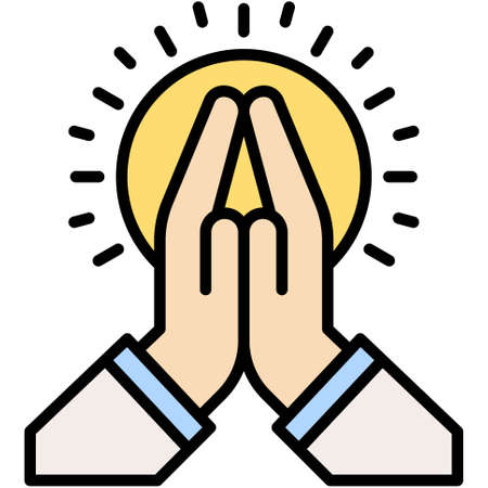 Pray icon, Traditions of Christianity related vector illustrationのイラスト素材
