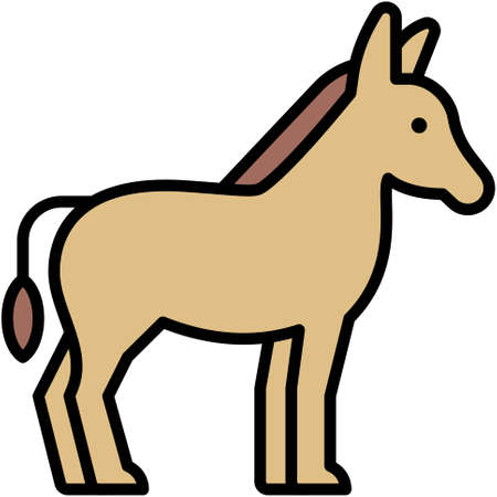 Donkey icon, Traditions of Christianity related vector illustrationのイラスト素材