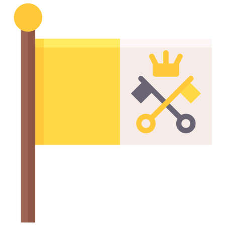 Flag of Vatican City icon, Traditions of Christianity related vector illustrationのイラスト素材