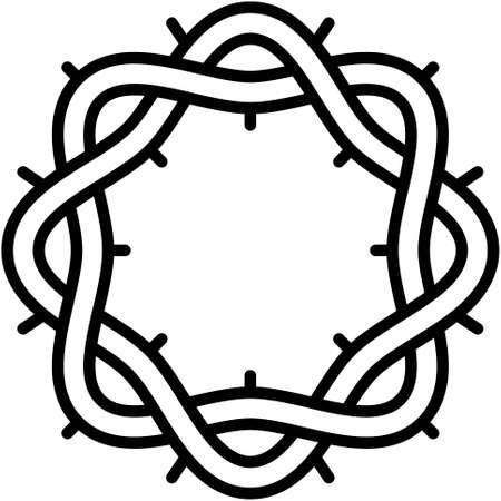 Crown of thorns icon, Traditions of Christianity related vector illustrationのイラスト素材