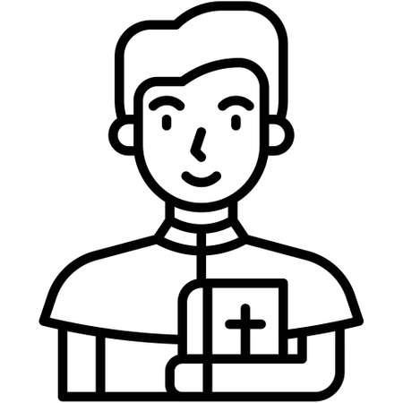 Priest icon, Traditions of Christianity related vector illustrationのイラスト素材