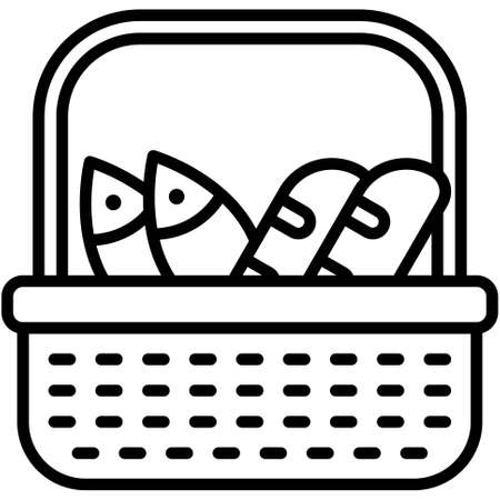 Food basket icon, Traditions of Christianity related vector illustrationのイラスト素材