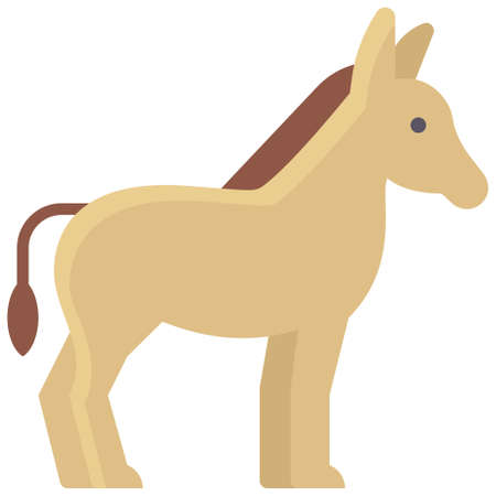 Donkey icon, Traditions of Christianity related vector illustrationのイラスト素材