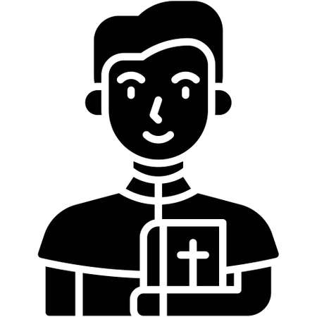 Priest icon, Traditions of Christianity related vector illustrationのイラスト素材