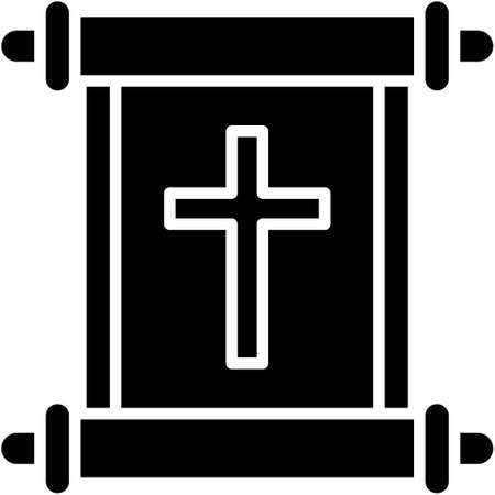 Cross banner icon, Traditions of Christianity related vector illustrationのイラスト素材