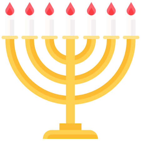 Menorah icon, Passover or Pesach related vector illustrationのイラスト素材