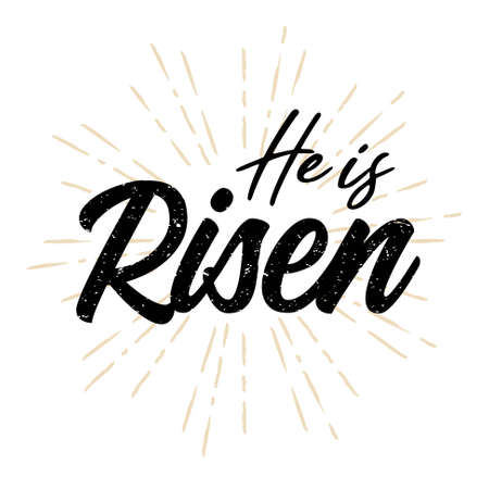 Bible verse He has risen from matthew 28, vector illustrationのイラスト素材
