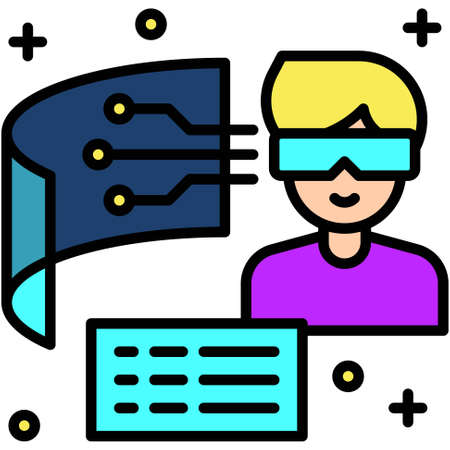 Data and information icon, Metaverse related vector illustrationのイラスト素材