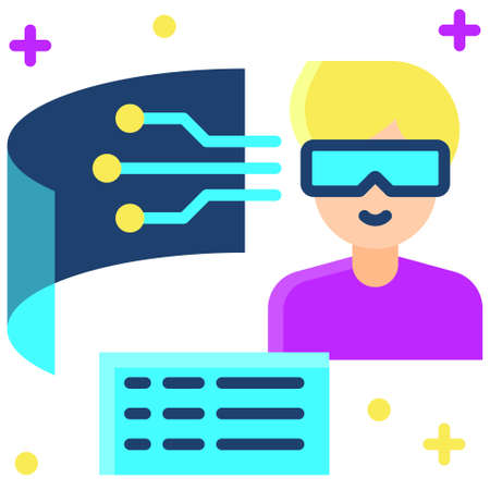 Data and information icon, Metaverse related vector illustrationのイラスト素材