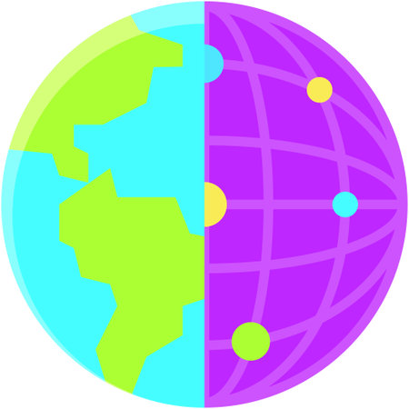 Globe and network icon, Metaverse related vector illustrationのイラスト素材
