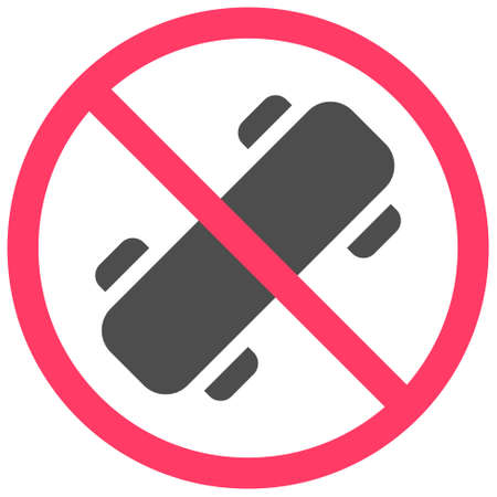 No skateboarding icon, no symbol or prohibition sign vector illustrationのイラスト素材