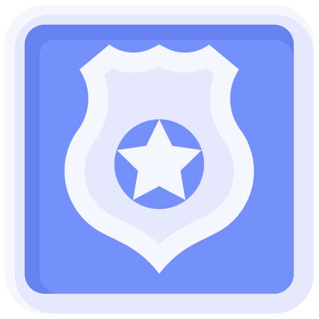 Shield with star sign icon, wayfinding sign vector illustrationのイラスト素材