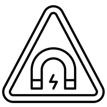 Magnetic field sign icon, warning sign vector illustrationのイラスト素材