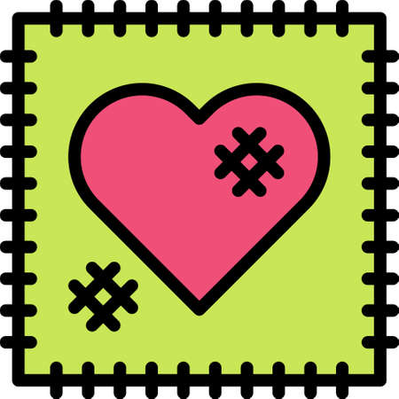 Patchwork quilt icon, Festa junina related vector illustrationのイラスト素材