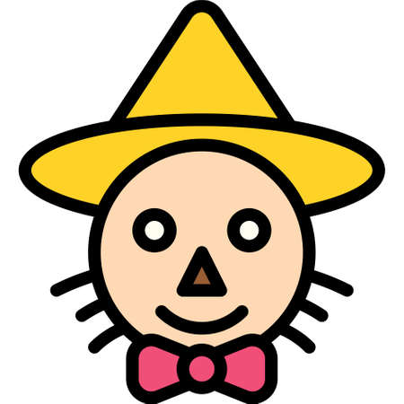 Scarecrow icon, Festa junina related vector illustrationのイラスト素材