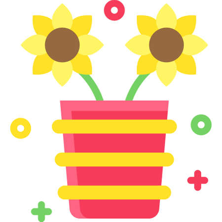 Sunflower icon, Festa junina related vector illustrationのイラスト素材