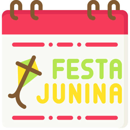 Calendar icon, Festa junina related vector illustrationのイラスト素材