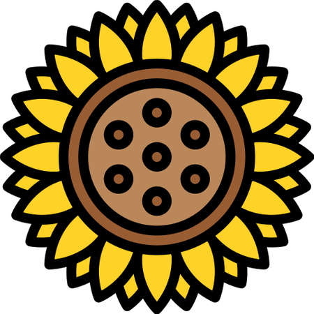 Sunflower icon, Festa junina related vector illustrationのイラスト素材