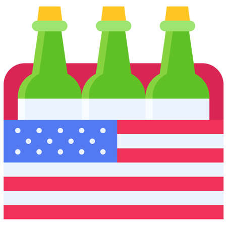 Beer crate icon,  Fourth of July related vector illustrationのイラスト素材