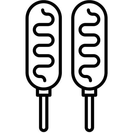 Sausage icon,  Fourth of July related vector illustrationのイラスト素材