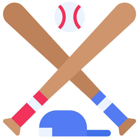Baseball equipment icon,  Fourth of July related vector illustration