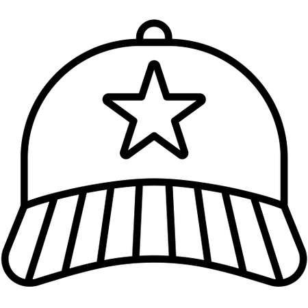 Cap icon,  Fourth of July related vector illustrationのイラスト素材