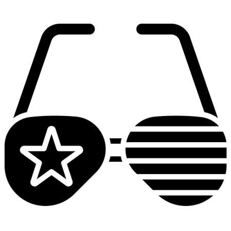 Glasses icon,  Fourth of July related vector illustrationのイラスト素材