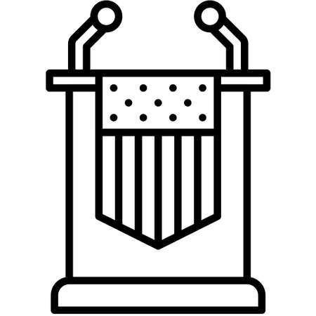 Lectern icon,  Fourth of July related vector illustrationのイラスト素材