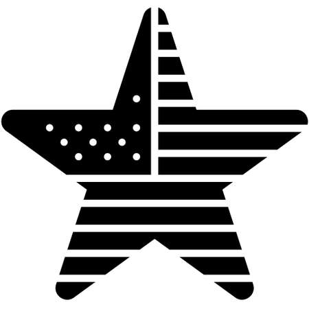 Star shaped flag icon,  Fourth of July related vector illustrationのイラスト素材