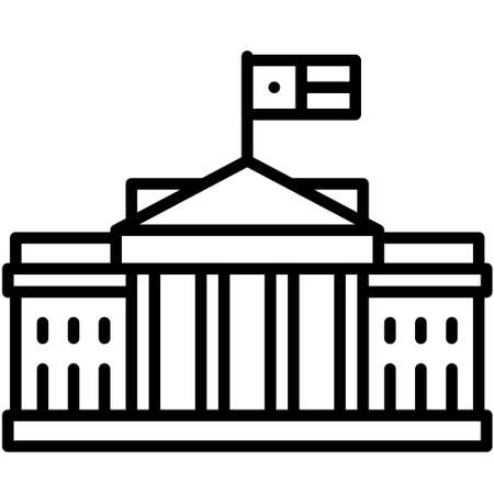 White House icon,  Fourth of July related vector illustrationのイラスト素材