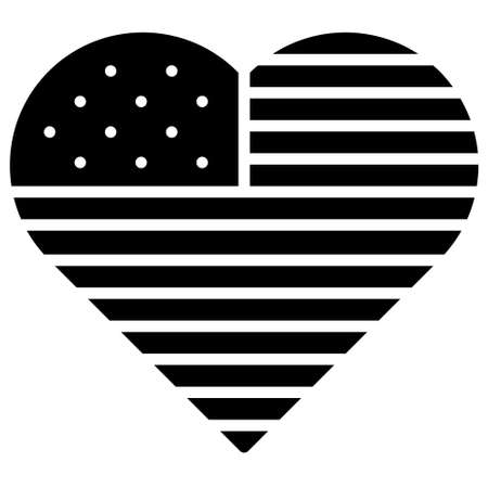 Heart shaped flag icon,  Fourth of July related vector illustrationのイラスト素材