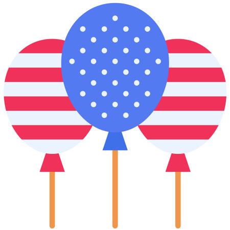 Balloons icon,  Fourth of July related vector illustrationのイラスト素材