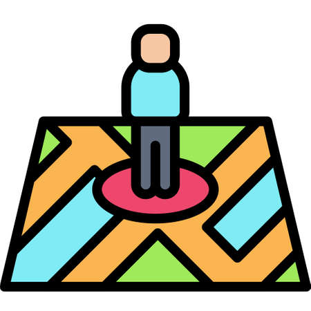 Walking map icon, location map and navigation vector illustrationのイラスト素材