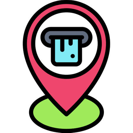 Pin with credit card sign icon, location map and navigation vector illustrationのイラスト素材