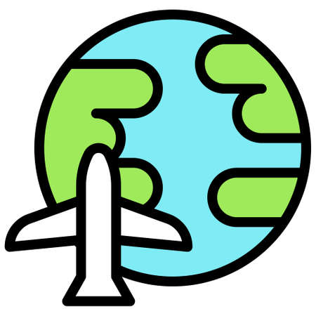 Plane and earth icon, location map and navigation vector illustrationのイラスト素材