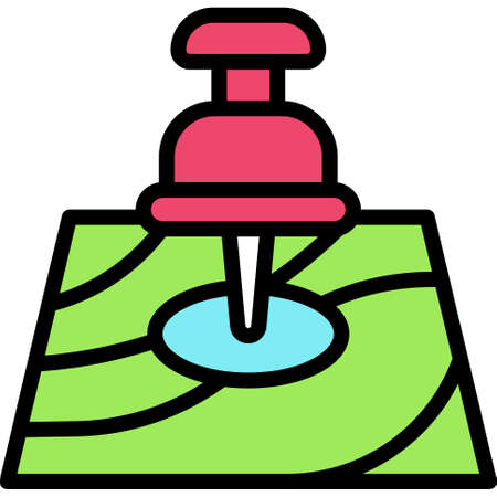 Pushpin on map icon, location map and navigation vector illustrationのイラスト素材