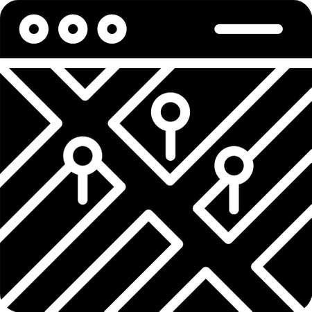 Map apllication icon, location map and navigation vector illustrationのイラスト素材