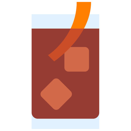 Americano cocktail icon, Alcoholic mixed drink vector illustrationのイラスト素材