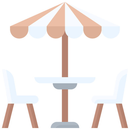 Patio table icon, Coffee shop related vector illustrationのイラスト素材
