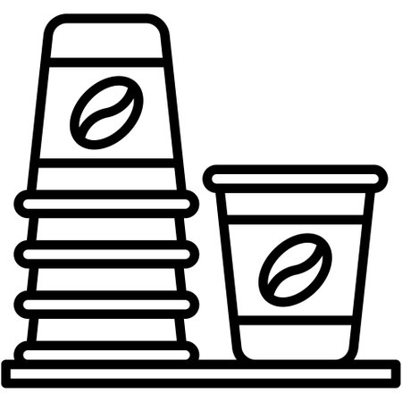 Coffee paper cups icon, Coffee shop related vector illustrationのイラスト素材