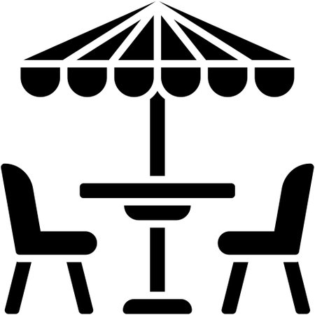 Patio table icon, Coffee shop related vector illustrationのイラスト素材