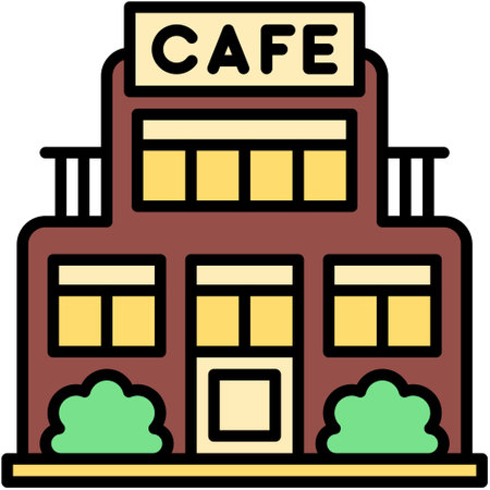 Coffeehouse, coffee shop or cafe vector iconのイラスト素材