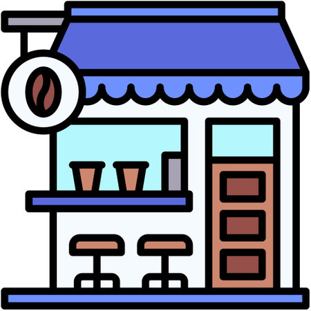 Coffeehouse, coffee shop or cafe vector iconのイラスト素材