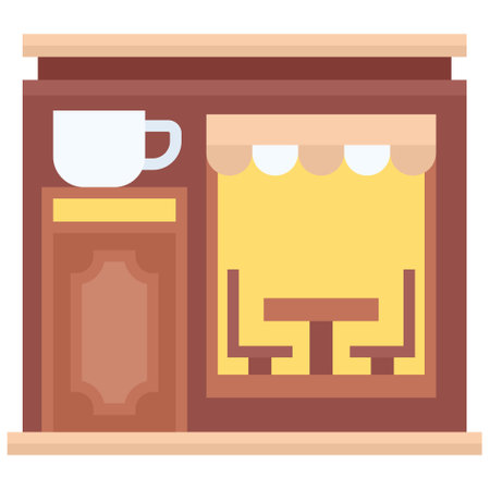Coffeehouse, coffee shop or cafe vector iconのイラスト素材