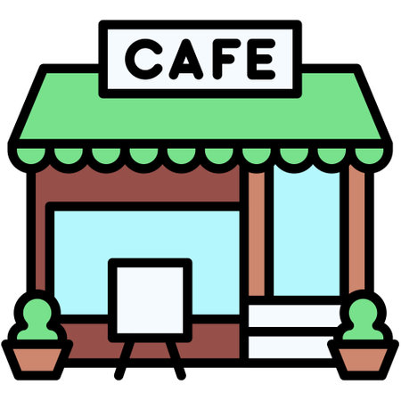 Coffeehouse, coffee shop or cafe vector iconのイラスト素材