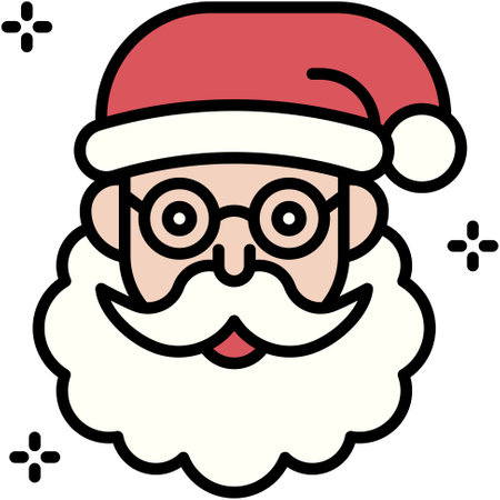 Santa Claus wearing glasses icon, Xmas related vector illustrationのイラスト素材