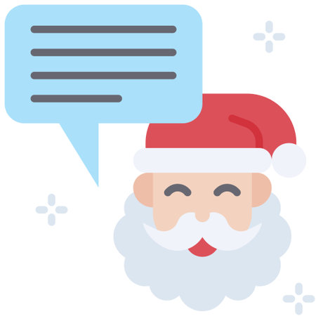 Santa Claus wiht speech balloon icon, Xmas related vector illustrationのイラスト素材