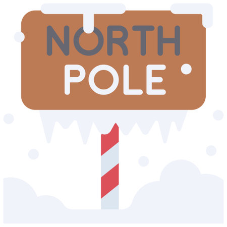 North Pole sign icon, Xmas related vector illustrationのイラスト素材