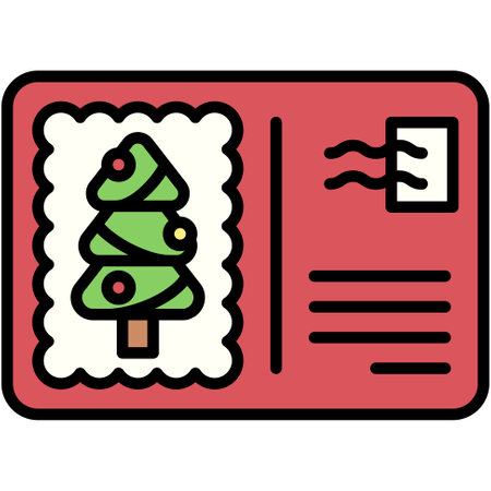 Christmas card icon, Xmas related vector illustrationのイラスト素材